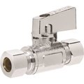 Homewerks 3/8 in. O.D. Compression Inlet x 3/8 in. O.D. Compression Outlet 1/4-Turn Straight Valve, Chrome 638 6200QT